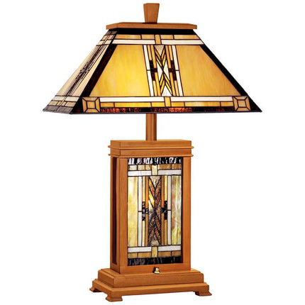 Robert Louis Tiffany 27" Walnut Mission Night Light Table Lamp