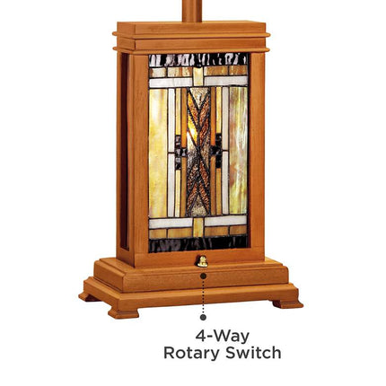 Robert Louis Tiffany 27" Walnut Mission Night Light Table Lamp