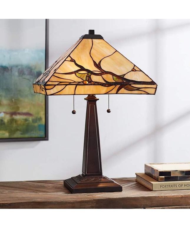 Robert Louis Tiffany Budding Branch 24" Tiffany-Style Glass Table Lamp