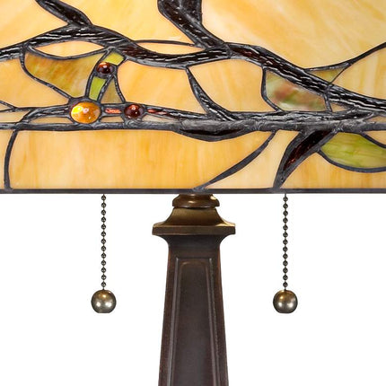 Robert Louis Tiffany Budding Branch 24" Tiffany-Style Glass Table Lamp