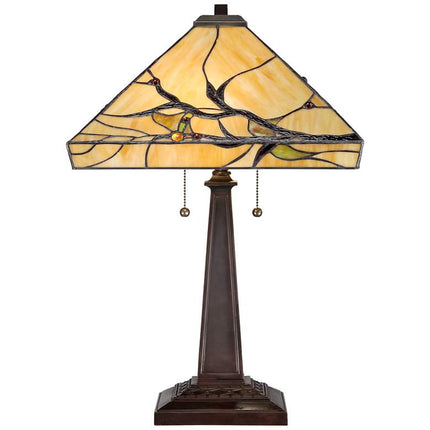 Robert Louis Tiffany Budding Branch 24" Tiffany-Style Glass Table Lamp