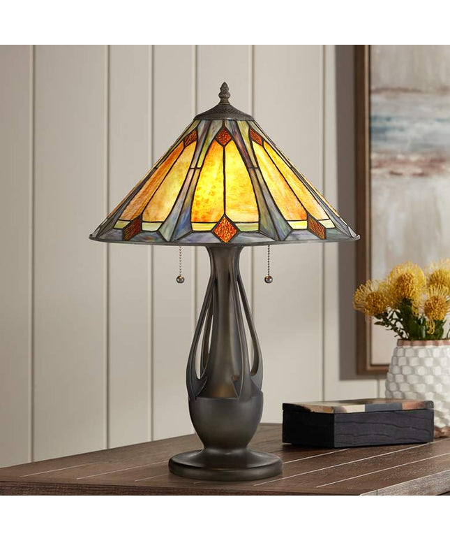Robert Louis Tiffany Gerald 23" Arts and Crafts Glass Table Lamp