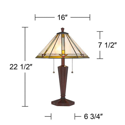 Robert Louis Tiffany Landford 22 1/2" Arts-Crafts Accent Table Lamp