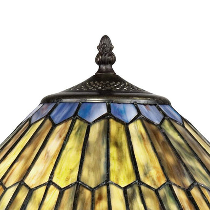 Robert Louis Tiffany Peacock 26" Art Glass Tiffany Style Table Lamp