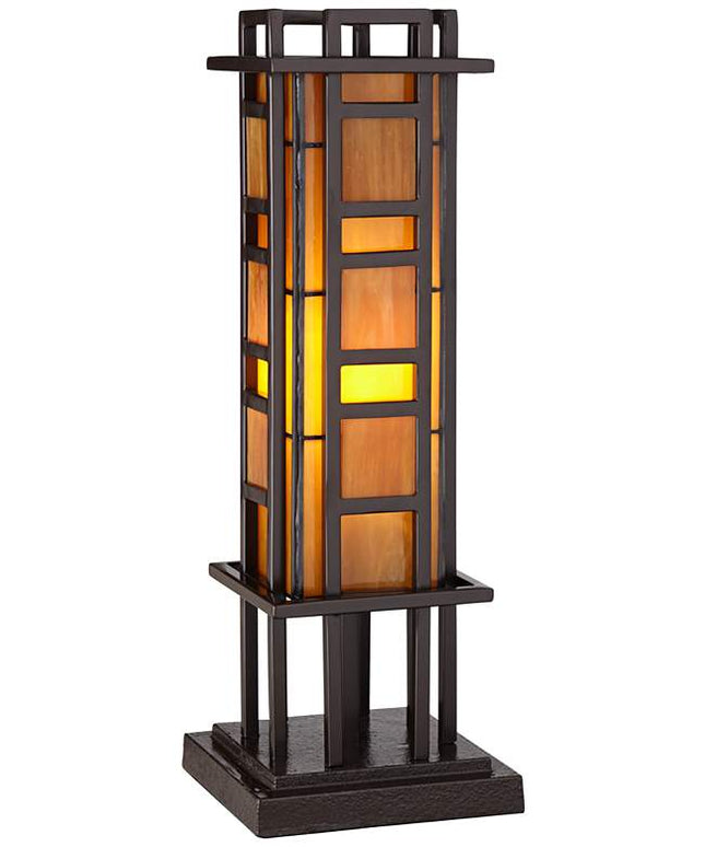 Robert Louis Tiffany Prairie Style 20" High Pillar Accent Table Lamp
