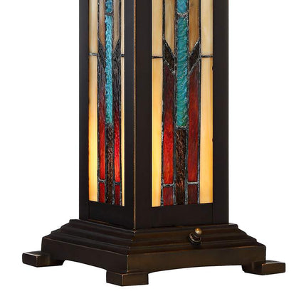 Robert Louis Tiffany Ranier 25" Glass Lamp with Night Light and Dimmer