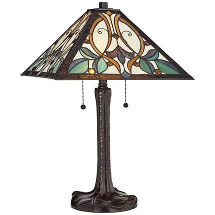 Robert Louis Tiffany Victorian 25" Art Glass Tiffany-Style Table Lamp Robert Louis Tiffany