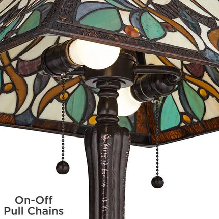 Robert Louis Tiffany Victorian 25" Art Glass Tiffany-Style Table Lamp Robert Louis Tiffany