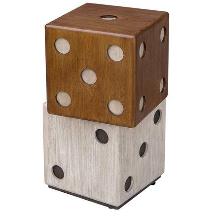 Roll the Dice 15" Wide Wood Tone Whitewashed Accent Table