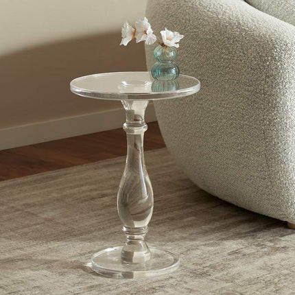 Rosaline 13 1/4" Wide Clear Acrylic Pedestal Side Table