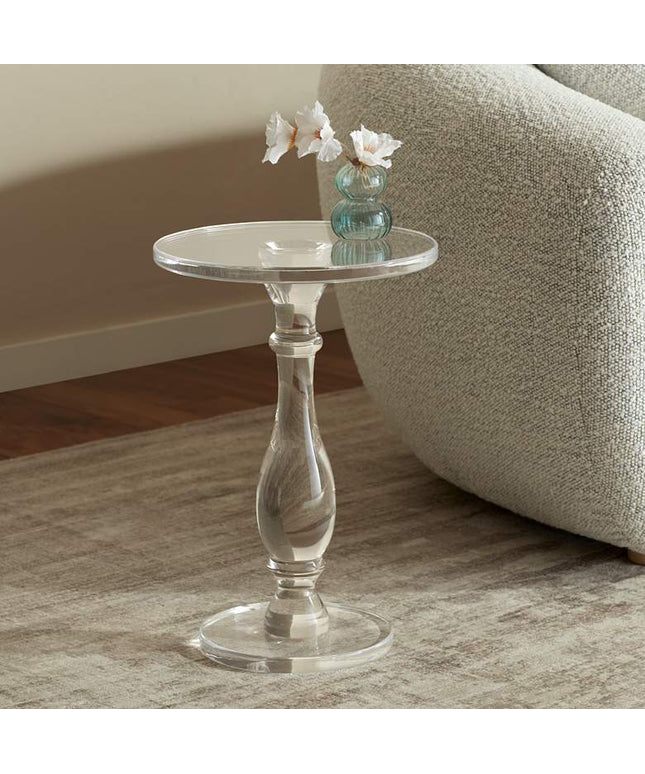 Rosaline 13 1/4" Wide Clear Acrylic Pedestal Side Table