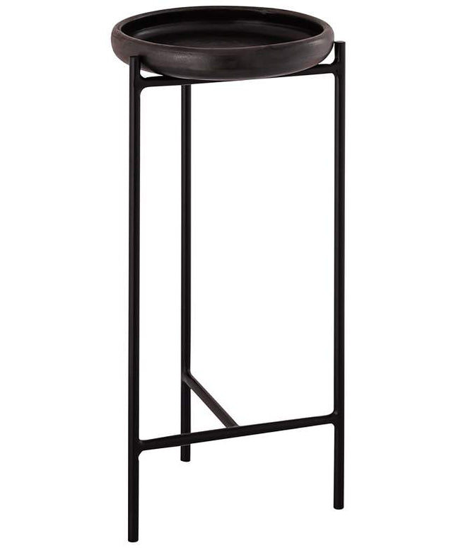 Samara 10" Wide Matte Black Tripod Metal Side Table