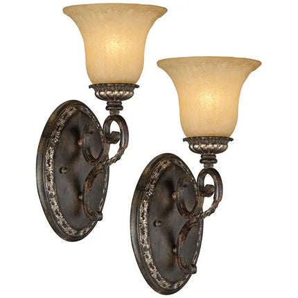 San Marino Bronze and Gold 14 1/2" High Wall Sconce Set of 2 John Timberland
