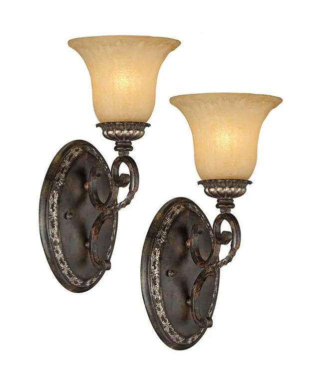 San Marino Bronze and Gold 14 1/2" High Wall Sconce Set of 2 John Timberland