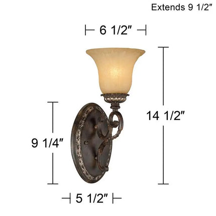 San Marino Bronze and Gold 14 1/2" High Wall Sconce Set of 2 John Timberland
