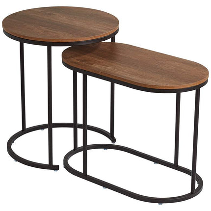 Santa Maria Walnut Nesting Accent Tables Set of 2