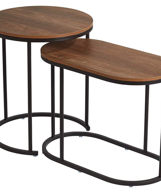 Santa Maria Walnut Nesting Accent Tables Set of 2