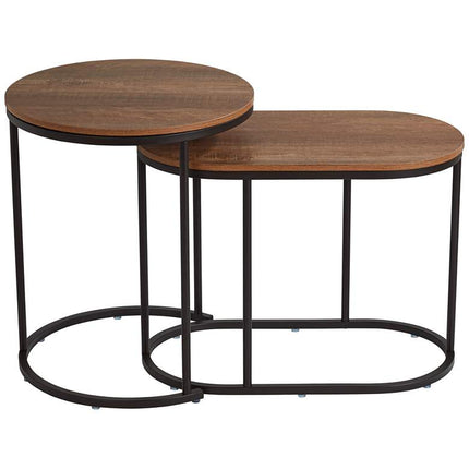 Santa Maria Walnut Nesting Accent Tables Set of 2