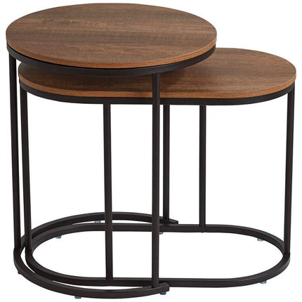 Santa Maria Walnut Nesting Accent Tables Set of 2