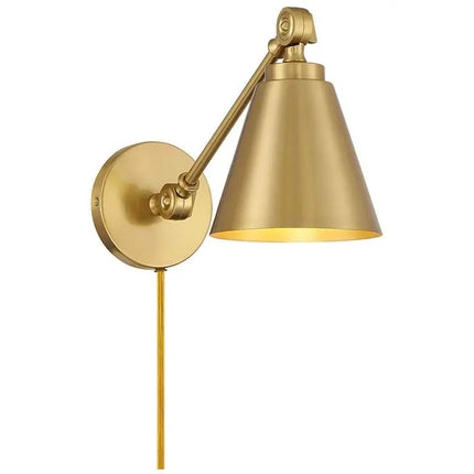 Savoy House Meridian Natural Brass Adjustable Wall Lamps Set of 2 Barnes and Ivy