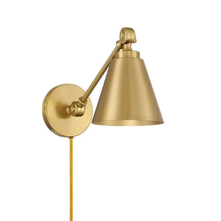 Savoy House Meridian Natural Brass Adjustable Wall Lamps Set of 2 Barnes and Ivy