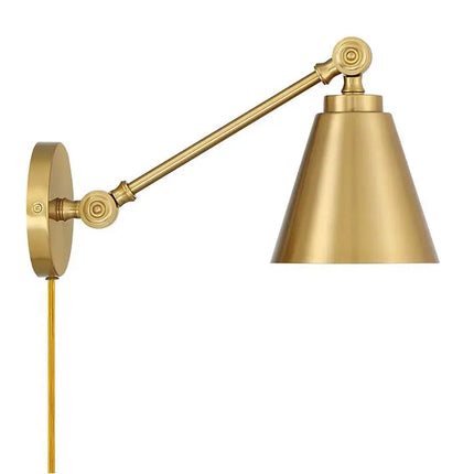Savoy House Meridian Natural Brass Adjustable Wall Lamps Set of 2 Barnes and Ivy