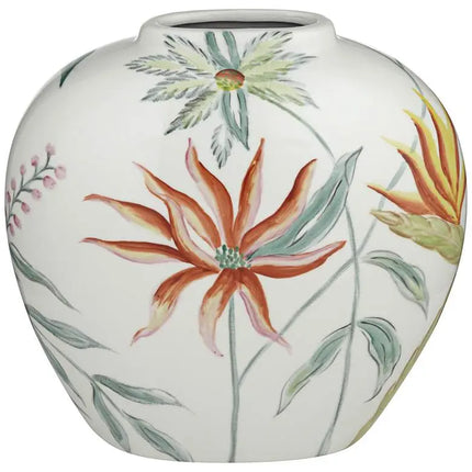 Sensei 13 1/4" Wide Red and White Ceramic Decorative Vase Dahlia Studios