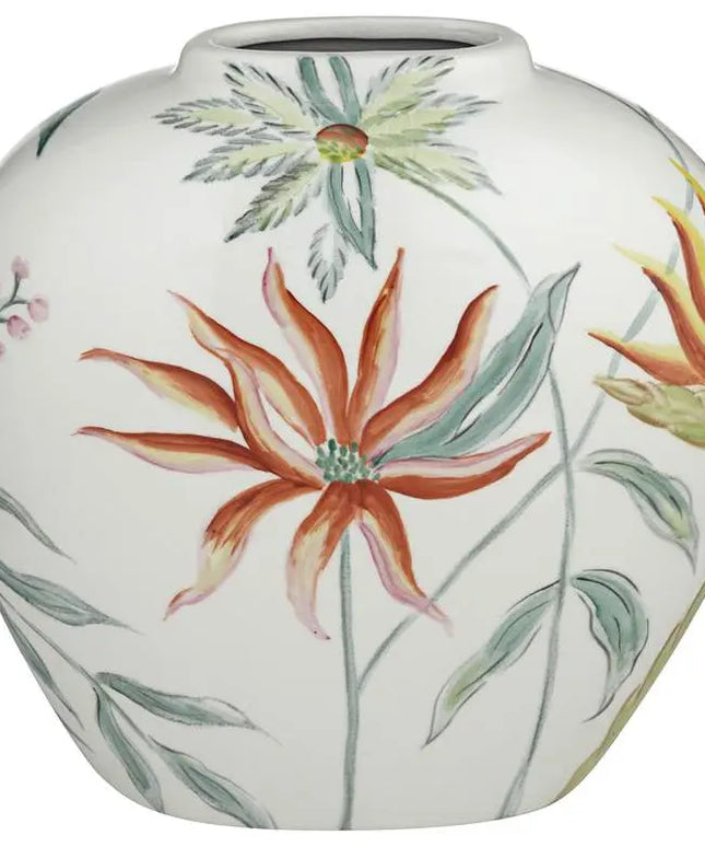 Sensei 13 1/4" Wide Red and White Ceramic Decorative Vase Dahlia Studios