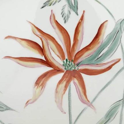 Sensei 13 1/4" Wide Red and White Ceramic Decorative Vase Dahlia Studios