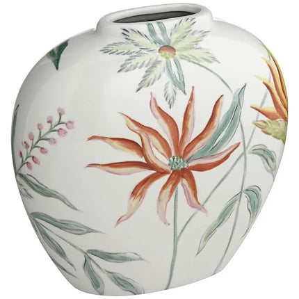 Sensei 13 1/4" Wide Red and White Ceramic Decorative Vase Dahlia Studios