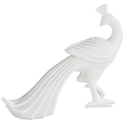 Serena 10 1/4" High Matte White Peacock Figurine