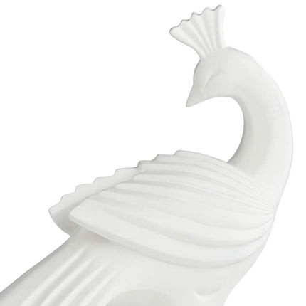 Serena 10 1/4" High Matte White Peacock Figurine