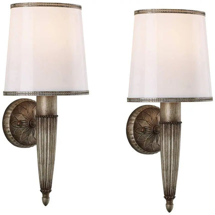 Serina 19" High Weathered Bronze Wall Sconce Set of 2 Regency Hill