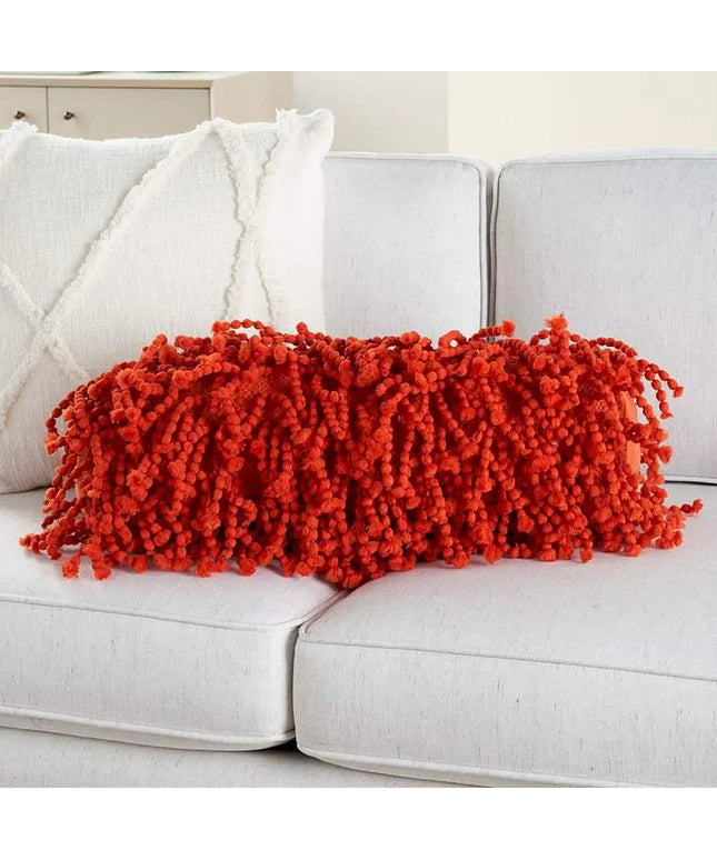 Shag Orange Skinny Fugga 20" x 5" Lumbar Throw Pillow Vision