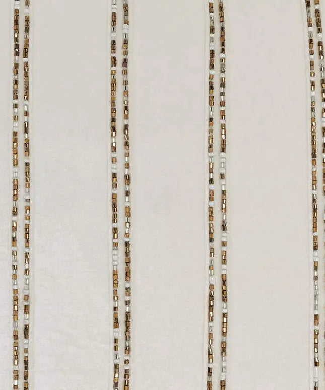 Sofia Ivory Beaded Stripes 21" x 12" Throw Pillow Vision