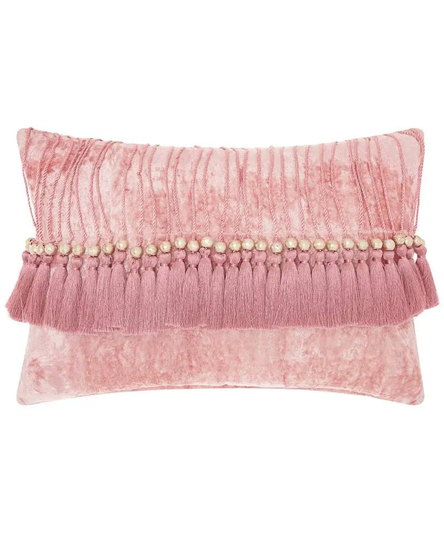 Sofia Rose Velvet Tassels 20" x 14" Rectangular Throw Pillow Vision