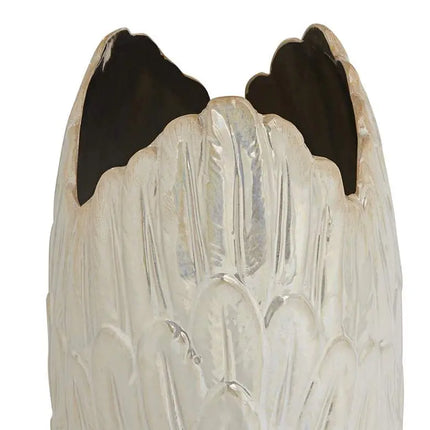 Spar 12" High Shiny Pearlized White Gold Decorative Vase Franklin Iron Works