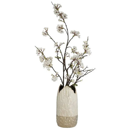 Spar 12" High Shiny Pearlized White Gold Decorative Vase Franklin Iron Works