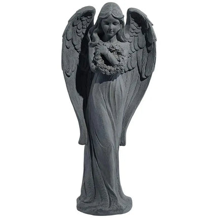 Standing Angel 25" High Faux Greystone Indoor-Outdoor Statue Quoizel