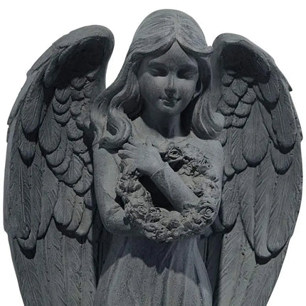Standing Angel 25" High Faux Greystone Indoor-Outdoor Statue Quoizel