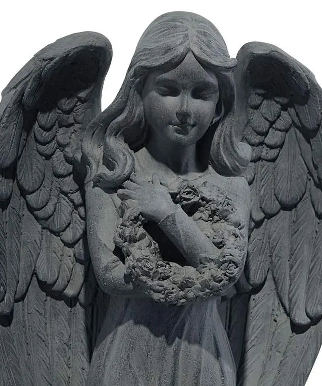 Standing Angel 25" High Faux Greystone Indoor-Outdoor Statue