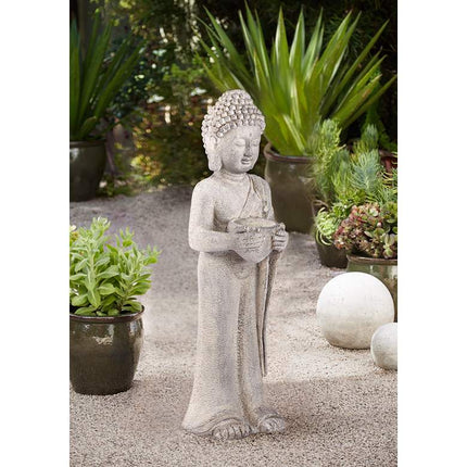 Standing Buddha 32" High Gray Indoor-Outdoor Statue