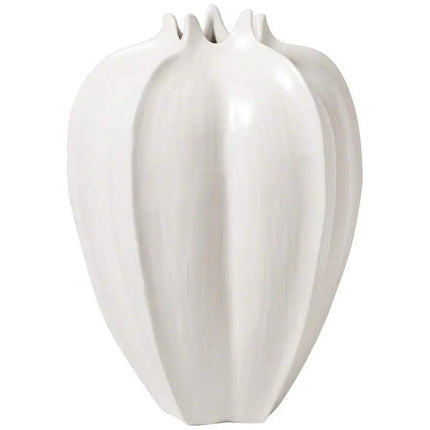 Star Fruit Large Matte White 13" High Ceramic Vase Global Views