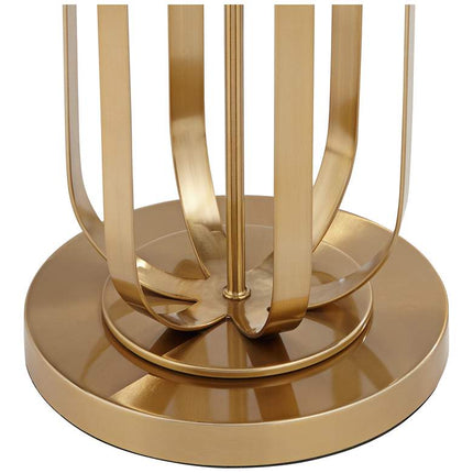 Studio 55D Blaine 14" Wide Modern Gold Metal and Glass Accent Table
