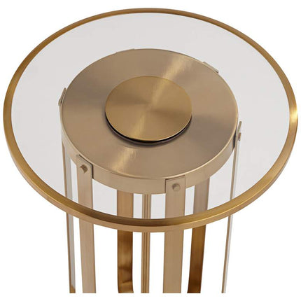Studio 55D Blaine 14" Wide Modern Gold Metal and Glass Accent Table