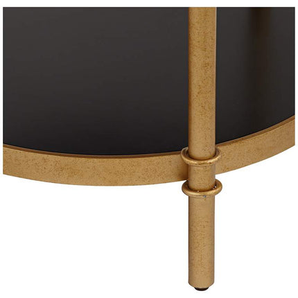 Studio 55D Cason 18 3/4" Wide Black and Gold Round 3-Tier Side Table