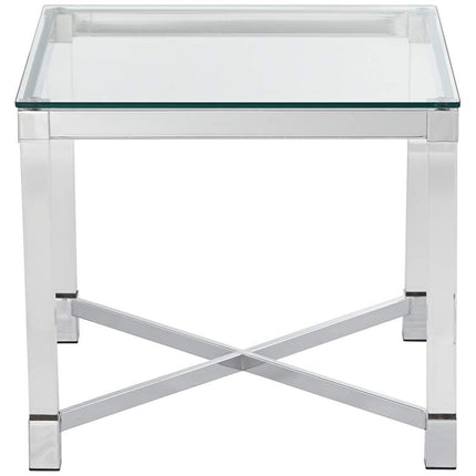 Studio 55D Jenna 22" Square Modern Acrylic and Glass Top Accent Table
