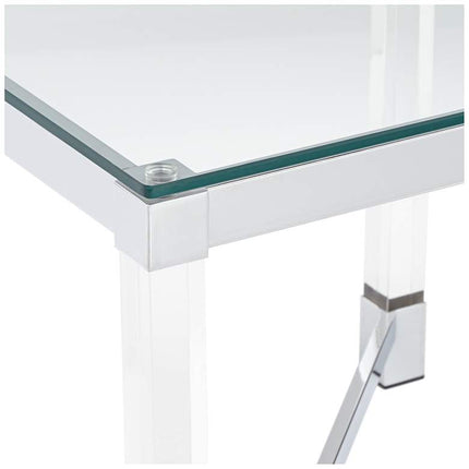 Studio 55D Jenna 22" Square Modern Acrylic and Glass Top Accent Table