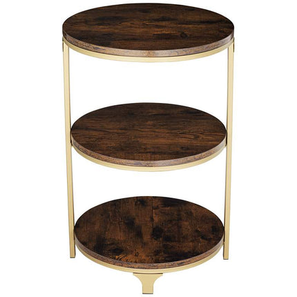 Studio 55D Keanu 15 1/4" Wide Light Bronze 3 Tier Side Table