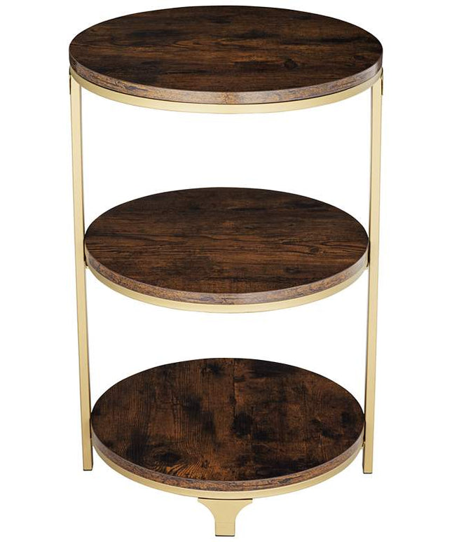 Studio 55D Keanu 15 1/4" Wide Light Bronze 3 Tier Side Table